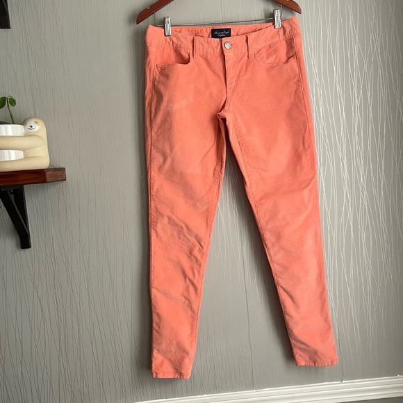 American Eagle Outfitters Pants - American Eagle Corduroy Jegging Skinny Stretch Pants Coral Women’s size 8